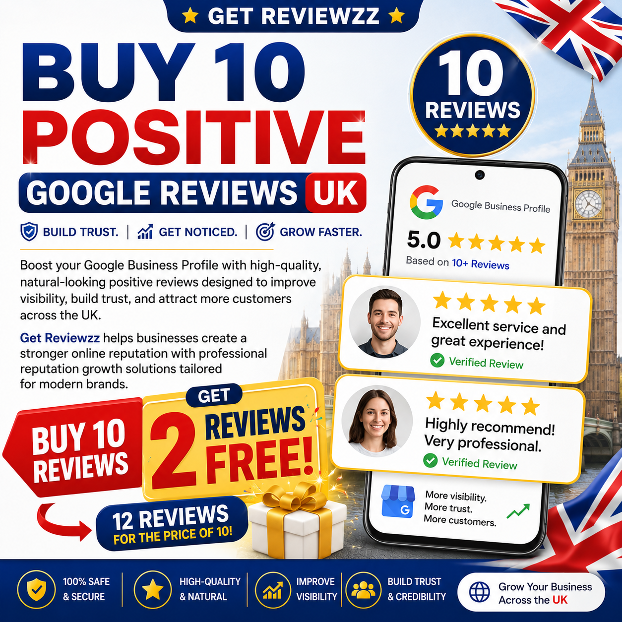 Buy 10 Positive Google Reviews UK