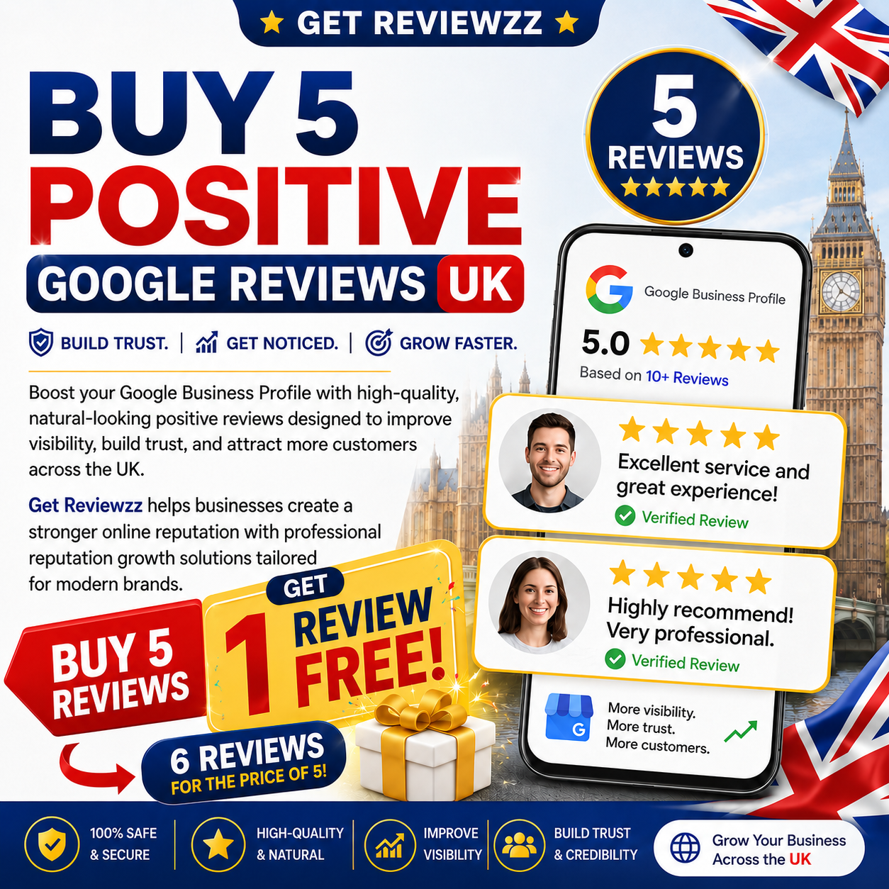 Buy 5 Positive Google Reviews UK